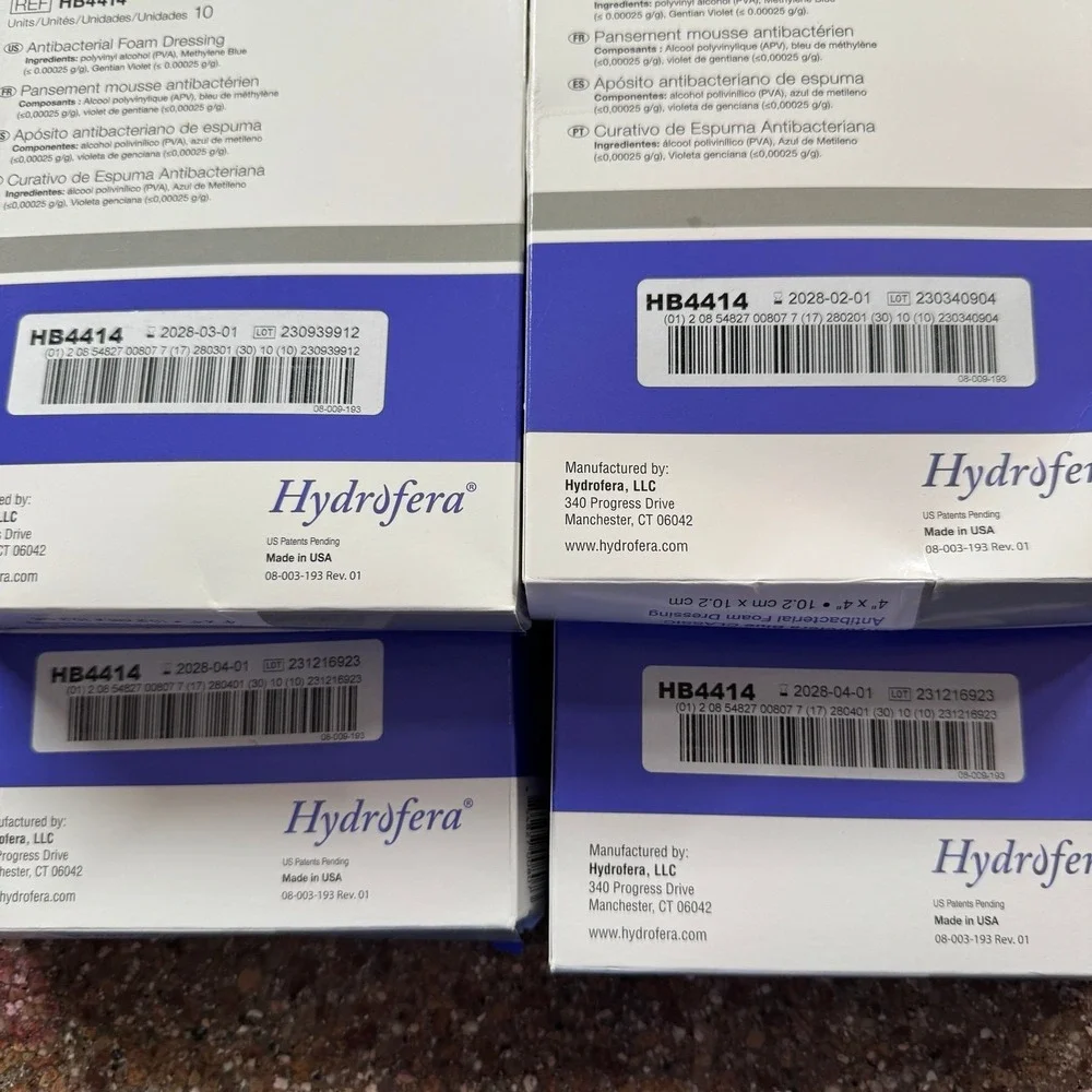 Hydrofera Blue‎ Classic Antibacterial Foam Dressings 4 Boxes New Sterile Wounds